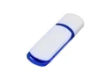 Флешка USB 2.0 на 4 Гб с цветными вставками, белая / синяя