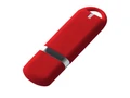 Флешка USB 2.0 на 64 Гб с soft-touch покрытием, красная