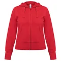 Толстовка женская B&C Hooded Full Zip, красная