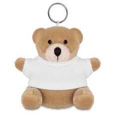 Брелок мягкая игрушка мишка, коричневый/белый фото
