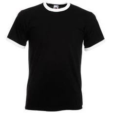 Футболка мужская Fruit of the Loom Ringer T 165, антрацит / белая фото