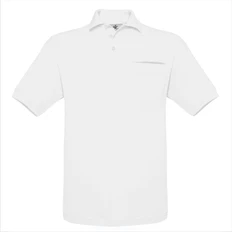 Футболка поло мужская B&C Safran Pocket, белая фото