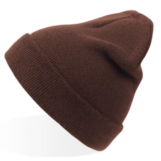 Шапка вязаная двойная Atlantis Wind с отворотом, коричневая фото