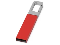 USB-флешка Hook с карабином, 16 Гб, металл, красная фото