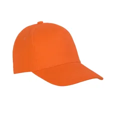 Бейсболка Base&Caps, 5 клиньев, хлопок с начесом, оранжевая фото