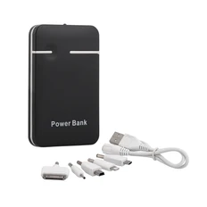 Power bank 5000 mAh с переходниками, черный фото