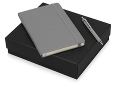 Набор подарочный Moleskine Hemingway: блокнот А5, ручка шариковая, серый фото