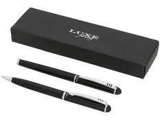 Набор ручек Luxe Andante: ручка шариковая металлическая, ручка роллер, черный фото