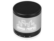 Колонка портативная Ring Neon с белой подсветкой, черная/ серая фото