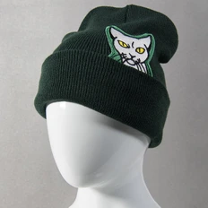 Шапка вязаная двойная Atlantis Wind с отворотом, горчичная фото