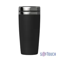 Термостакан Эльбрус, покрытие soft touch, 0,4 л., черный фото