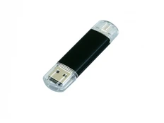 Флешка USB 2.0/micro USB на 64 Гб, черная фото