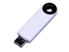 Флешка USB 3.0 на 64 Гб Промо, выдвижной механизм, белая/ черная фото