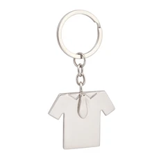 Брелок в виде рубашки поло, серебряный фото