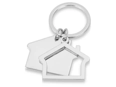 Брелок в виде домика, белый фото