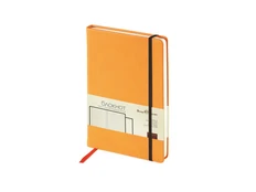 Блокнот в клетку на резинке Bruno Visconti Megapolis Velvet А5, 200 стр., оранжевый/ черный фото