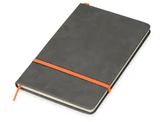 Блокнот в линейку на резинке Color А5, 160 стр., серый/ оранжевый фото