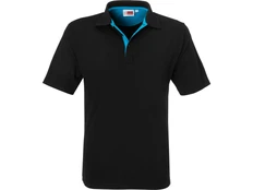 Футболка поло мужская US Basic Solo, черная / бирюзовая фото