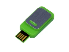 Флешка USB 2.0 на 32 Гб Промо, металлик/ зеленая фото
