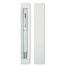 Ручка шариковая металлическая со стилусом, белая / серебряная фото