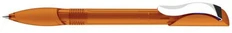 Ручка шариковая пластиковая Senator Hattrix Clear Soft grip Clip Metal, оранжевая фото