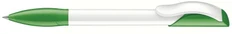 Ручка шариковая пластиковая Senator Hattrix Polished Basic, белая / зеленая фото