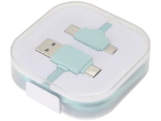 Кабель зарядный USB 3 в 1: micro USB / Lightning / Type C, Avenue, зеленый фото