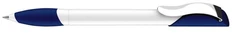 Ручка шариковая пластиковая Senator Hattrix Polished Basiс Soft grip Clip Metal, белая / темно-синяя фото