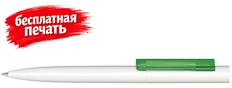 Ручка шариковая пластиковая Senator Headliner Polished Basic, зеленая / белая фото