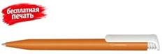 Ручка шариковая пластиковая Senator Super Hit Bio matt, оранжевая / белая фото