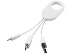 Кабель брелок 3 в 1: micro USB / Lightning / Type C, белый фото