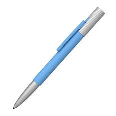 Ручка шариковая металлическая Chili Clas, soft touch, голубая / серебряная фото