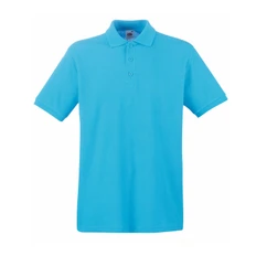 Поло мужское Fruit of the Loom Premium Polo 180, бирюзовое фото