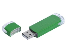 USB-флешка промо на 16 Гб прямоугольной классической формы, зеленый фото