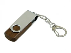 USB-флешка промо на 32 Гб с поворотным механизмом, коричневый/ серый фото