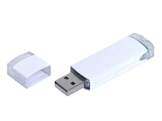 USB-флешка промо на 64 Гб прямоугольной классической формы, белый фото