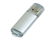 USB-флешка на 64 Гб с прозрачным колпачком, серый фото