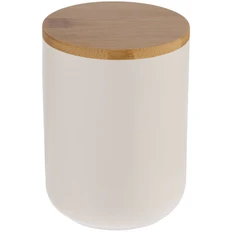 Банка для хранения с бамбуковой крышкой Molti Bambic, белая / крафт фото