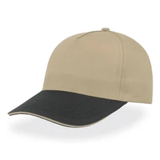 Бейсболка Atlantis Start Five Sandwich, бежевая / темно-синяя фото