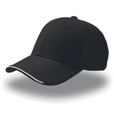 Бейсболка Atlantis Estoril 6 клиньев, застежка на липучке, черная фото