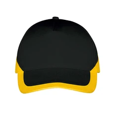 Бейсболка Sol's Booster, 5 клиньев, черная / желтая фото