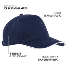 Бейсболка Stan 14, темно-синяя фото
