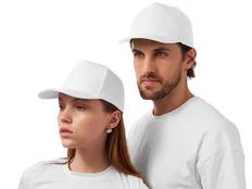 Бейсболка US Basic Mix, 5 клиньев, белая фото