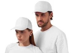 Бейсболка US Basic Poly, 5 клиньев, белая фото