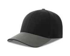 Бейсболка из органического хлопка Atlantis Liberty Sandwich-S, 6 клиньев, серая / черная фото