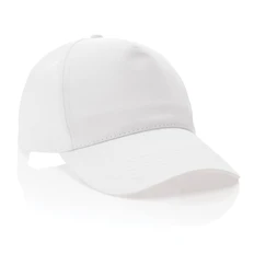 Бейсболка из переработанного хлопка XD Collection Impact 190, 5 клиньев, белая фото