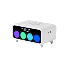 Беспроводное зарядное устройство с часами-будильником Rombica Timebox, белое фото