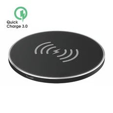 Зарядное устройство беспроводное Olmio Quick Charge, 10W, черное фото