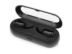 Наушники беспроводные внутриканальные затычки с зарядным кейсом футляром Q jet Pals, черные фото