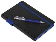 Бизнес блокнот с ручкой Lettertone Bossy, черный / синий фото